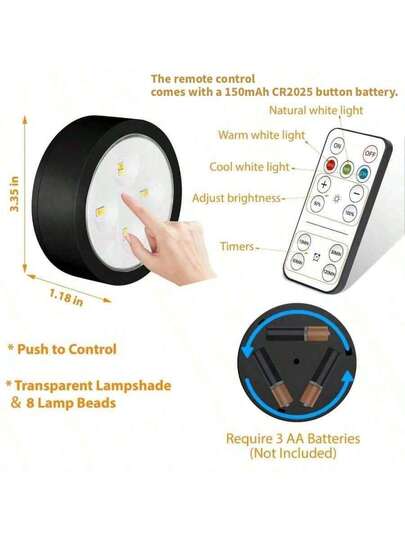 1/3/ RGB Led Wireless Metal Wand Art Battery Powered LED Picture Lights, Lamp, Fairy Lamps, Night Light, Lighting, Book Lights Room Adjustable Temperature, Frame Artworking Portrait, Stairs, Corridors, Bedroom ation, Interior, Living Room, ations, Birthday Home ations 150mAh Remote Control view 7