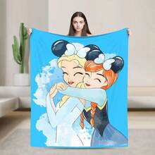 Frozen Princess  Anna Knitted Blanket Plush Throw Blanket Summer Air Conditioning Portable Soft Warm Bedsprea,.Jpg - 白色 - 查看 1