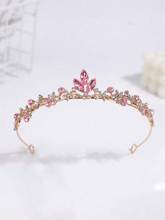 1 st brudhuvudbonad, elegant glittrande kristallkrona, håraccessoar för bröllop, corona, tiara