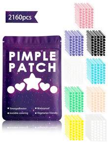2160pcs Star-Shaped Patches - Gentle & Non-Irritating, Face Stickers - Decorative Stickers, Waterproof & Breathable, Essential Daily Face Stickers, Portable, Suitable For Travel, Gatherings, Makeup Tips, Photo Props, Face Painting Essentials - Multicolor - View 8