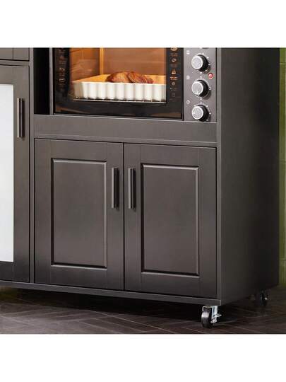 SoBuy Sideboard On Wheels Kitchen Trolley Microwave Cabinet Storage Dresser Approx. 88.5 89 40 Cm FSB78 view 6