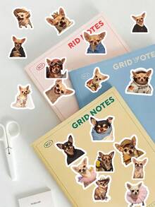 Conjunto de 55 adesivos fofos e divertidos de cachorros Chihuahua - Adesivos adoráveis de animais de estimação para celular, laptop, garrafa de água, álbum de recortes, presente ideal para adolescentes e amantes de cães. - Multicolorido - Ver 6