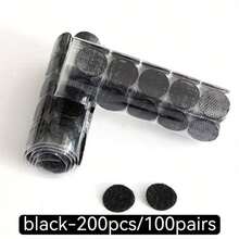100 piezas/50 pares, 200 piezas/100 pares, 1000 piezas/500 pares de Cierres de gancho y bucle de nailon adhesivos por ambos lados de 2 cm/0.78 pulgadas, en blanco y negro, adecuados para el aula, la oficina, el hogar, de forma redonda, 2 piezas como 1 set