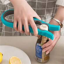 1pc Heavy Duty 4-In-1 Manual Can Opener And Bottle Opener - Strong Grip Lever Mechanism, One-Handed Operation, Non-Slip Ergonomic Handle - Suitable For Elderly, Kitchen And Bar Use - Durable Plastic (No), Multi-Function Bottle Opener