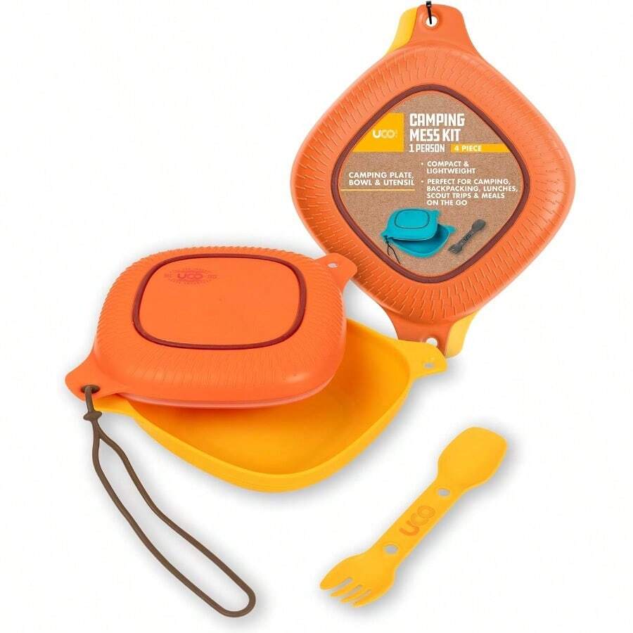 UCO 4-Piece Camping Mess Kit With Bowl Plate And 3-In-1 Spork Utensil Setgift - Sunrise - View 1