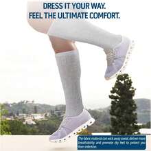 Mens Diabetic Over The Calf Socks Knee Premium Cotton High Socks - Grey - View 5