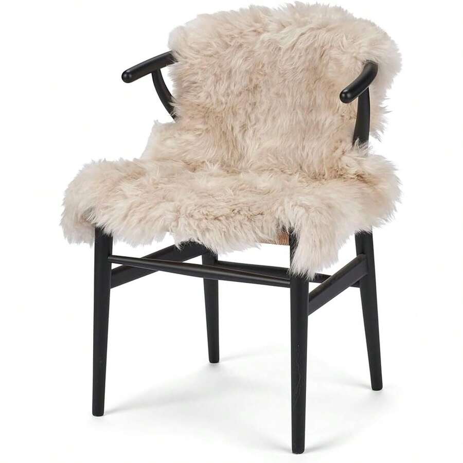 Sheepskin Long Hair 2x3 Ft | Bedside Rugs For Bedrooms, Sofa, Chair Or The Dining Table | Each Sheepskin Rug Isand Created By Nature | Small Fluffy Rug In Color Beige - Multiwarna 837 - View 1