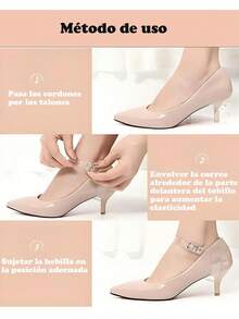 2 Parejas Zapatillas transparentes mujer, tacones transparentes para mujer, fijación de tobillos o talones para reducir el deslizamiento de los zapatos al caminar, adecuado para tacones altos - Multicolor - Ver 4