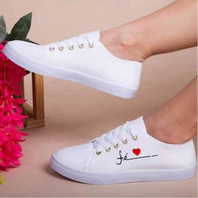 Tênis feminino casual fashion leve e macio de lona ideal pro dia a dia academia Skip On moda feminina dry fit