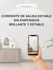 1pieza Lampara Ventilador, Ventilador De Techo E27,Lámpara Silenciosa Con Control Remoto 30W Ventiladores Luces 110V, lámpara de ventilador para habitación, salón, comedor, dormitorio - 230-A1 (sin control remoto) - Ver 5