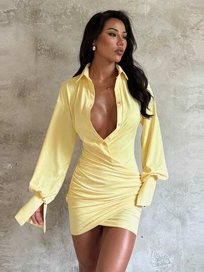 Yellow Dresses FW | Fashion Yellow Dresses FW | SHEIN USA