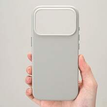 ORIGINAL MAGSAFE LEATHER CASE WITH LOGO WITH TOP QUALITY METAL BUTTONS FOR IPHONE 17 PRO MAX 16 15 14 13 12 11 - Xám - Xem 1