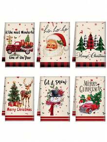 1pc/2pcs/6pcs Super Soft Microfiber Christmas Hand Towels, Santa Claus, Snowflake, Reindeer, Christmas Tree Pattern Design Dish Cloths, Kitchen And Dining Room Decor, Outdoor Party Supplies, Suitable For Christmas Kitchen And Bathroom Decor, Advent Calendar Gift, Christmas Surprise - Multicolor - View 16