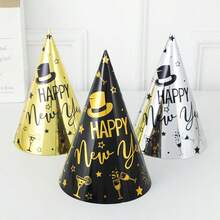 2026 Happy New Year Party Kit, 26-Piece Celebration Set, Photography Props, Including Cone Hat, Headpiece And Beaded Necklace, Perfect For New Year's Eve Celebration, New Year's Eve Party Decorations, New Year - 彩色 - 查看 7