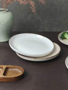 2 件复古做旧陶瓷盘子，7.5 英寸，日式侘寂风格沙拉盘，餐厅牛排盘，家庭厨房和餐厅圆形餐盘，甜点盘，意大利面盘，烤箱和微波炉安全 - 款式 - 查看 8