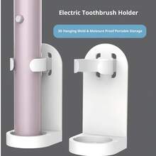 1/2/4pcs Self-Adhesive Premium Wall-Mounted Electric Toothbrush Holder - Space-Saving Bathroom Organizer With Toothbrush Slots - Easy To Install, Rust-Resistant, Hygienic Bathroom Accessory To Keep Your Bathroom Neat And Tidy, Compatible With 90% Of Electric Toothbrushes - White - View 4