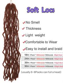 1 gói tóc móc mềm Locs cho phụ nữ, tóc móc tổng hợp Soft Locs Svendita, tóc nối vàng hoe, tóc nối tổng hợp Faux Locs Dreadlock làm quà tặng Giáng sinh - Nhiều màu - Xem 30