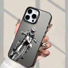 Funda de Teléfono con Patrón de Motociclista Todoterreno, Moda de Alta Gama, Mate, a Prueba de Golpes, Gran Agujero, Funda Protectora Dura Esmerilada, Compatible con iPhone 11/12/13/14/15/16/17/17 Air/17 Pro/17 Pro Max/E/Plus, Adecuada para Chicos y Chicas - Mezcla de colores - Ver 5