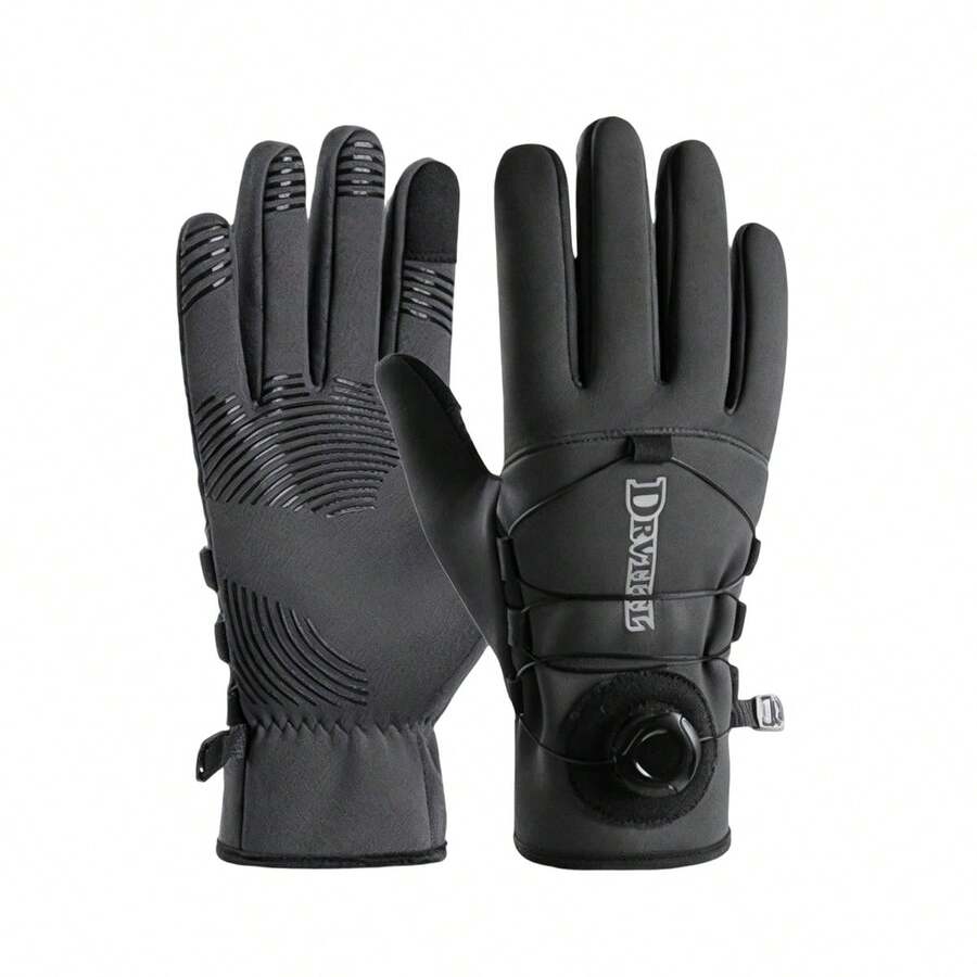 Winter Cycling Gloves For Adult Fashion Portable Cold Weather Warm Touchscreen Gloves Present - Dark Grey - View 1