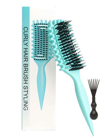 Hair brushes-EU+UK 适用于卷发的软毛梳，减少拉扯头发，帮助卷发更好地定型，圆齿设计，男女通用造型工具，梳子，后梳，卷发梳，边缘梳，美发梳，美发造型，梳子套装，刷子，卷发梳，解结梳，女士梳子，头发，旅行，美发产品，美发工具，美发用品，发型师，美发配件，沙龙，美发设备