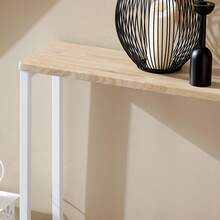 SoBuy Vintage Console Table Metal Hallway Table Narrow Decorative Table Sideboard Side Table Natural/Black W X H X D Approx. 120 X 65 X 20 Cm FSB19-N - White - View 5