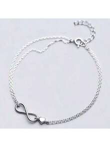 Brățară elegantă din argint, pandantiv clasic în formă de inimă, potrivită pentru purtare zilnică, petreceri, nunți și cadouri de Ziua Îndrăgostiților