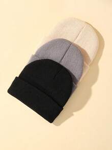 Pacotes de 1/3 peças de gorros de inverno para meninas e bebês, gorros macios para bebês, gorros de malha para crianças