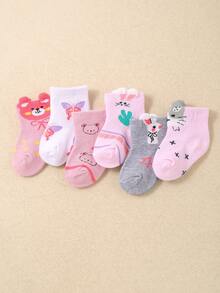 24 đôi tất cổ chân mềm mại cho bé gái sơ sinh/trẻ nhỏ, họa tiết gồm thỏ, nơ, trái tim và gấu bông, thoải mái, thoáng khí, không bó sát, phù hợp cho bé mặc hàng ngày, từ 0-36 tháng, mọi mùa, quà tặng lý tưởng cho trẻ sơ sinh, Giáng sinh, bé gái sơ sinh - tất cổ chân, tất trẻ em, tất trẻ nhỏ, tất bé gái, tất hoạt hình - Nhiều màu - Xem 5