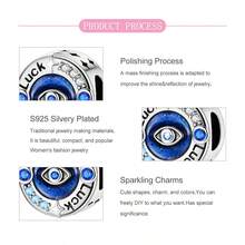 S925 Silber-plattierte Böser Blick Perlen Accessoires, personalisierter Glücksbringer zum Selbermachen, ein Geschenk voller Schutzwirkung, lässt dich einen einzigartigen, mysteriösen und modischen Stil tragen. Geeignet für Halloween, Weihnachten