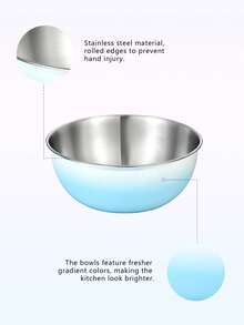 Meoky Stainless Steel Mixing Bowl Set, 3-Piece Nesting Bowls For Cooking, Baking, Salad, And Meal Prep | Stackable Design, Easy To Clean, Durable And Versatile For Kitchen Use