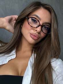 1pc Glasses Accessories, Suitable For Computer, Reading, Gaming, TV, Phone Use, Anti-Eye Fatigue, Clear Lenses Eye Protection - Clear - View 5