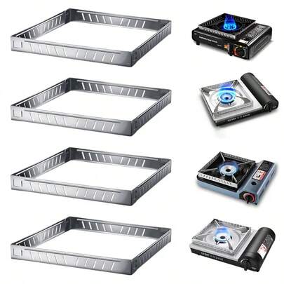 Outdoor Gas Stove Wind Screen Stainless Steel Foldable Stove Windshield Burner Screen Cooking BBQ Hiking Camping Equipment, Portable Windproof Camping Stove Bracket Outdoor Picnic Gas Stove Windshield Wind Break Stand For Survival Hiking Barbecue