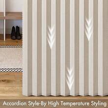 Accordion Style Magnetic Folding Door Curtains DoorwaysCloset, Room Divider Pleated Drapes With Hooks Interior Living RoomBedroomOpen Closet, White, W39x L78 Inches, 1 Panel - 39 英吋寬 x 78 英吋長(1 包)+ 米色 - 查看 6