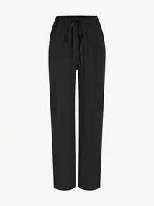 cimmuovere Women's Round Neck Short Sleeve Loose Elastic Waist Pants Scrubs Nurse Scrubs Workwear Dentist Healthcare Pet Hospital Laboratory Uniform Set - 黑色 - 查看 6