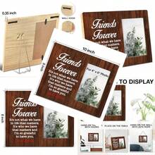 Friendship Gift For Men Women Friends Besties Rustic Best Friend Wood Picture Frame With Quotes Birthady Christmas Graduation Gifts For Friends Display Photo 4 X 6 Inch - Màu Hoa hồng đỏ - Xem 1