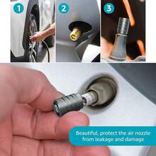 nuevoTapones de válvula de neumático, tapas de vástago de válvula para Mustang Snake Speedstar Evos Everest GT Shelby Mach-E Grand C-MAX Falcon Figo, tapas de aleación para neumáticos resistentes a la - Ajuste-zvz5 - Ver 5