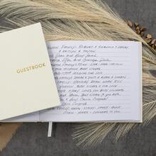 Beautiful  Wedding Guest Book For Your Wedding Reception - Simply Elegant Guestbook To Sign In And Add Photos - The Perfect Baby Shower Guest Book And Addition To Your Big Day - 米色 - 查看 6
