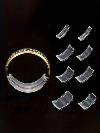 8件套树脂戒指调节器，隐形戒指尺寸调节垫，适用于松动戒指，适合所有手指尺寸。隐形戒指尺寸调节器，适用于松动戒指 - 多种手指尺寸，舒适且保护性强。可调节透明紧固器，尺寸调整工具，珠宝保护套，适用于松动戒指。戒指调节器适用于任何戒指，多种尺寸可选，女士戒指调节器。