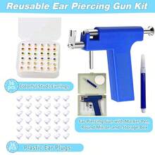 Ear Piercing Kit Professional Ear Piercing Gun With 36pcs Alloy Earrings Stud For Salon Home Use - Black Gun + 36 Earrings In a Box - View 8