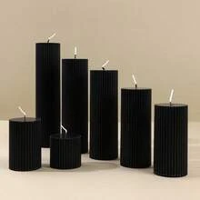 1pc 1.96 Inch Diameter Black Cylindrical Scented Candle, Suitable For Ambiance Creation, Home Decor, Living Room Decor, All Seasons, Valentine's Day Gift & Decor, New Year Gift & Decor, Wedding Gift & Decor, Women/Girlfriend Gift, Souvenir, Birthday Gift