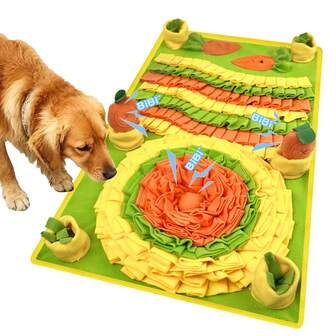 KM-P 宠物嗅闻垫胡萝卜吱吱声玩具，训练玩具，狗狗益智喂食垫