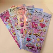 3D闪亮魔法公主摇摇贴纸，可爱设计，镶嵌水晶，趣味十足，创意无限，采用PVC材质。多种款式可选，适用于贴纸簿、笔记本电脑、冰箱，以及装饰卡通主题DIY手机壳。 - 彩色 - 查看 3
