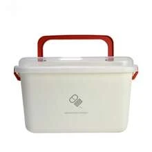 Caja de almacenamiento de pastillas de plástico de gran capacidad, caja de primeros auxilios de varias capas, caja de medicina portátil, gabinete de medicina doméstica simple