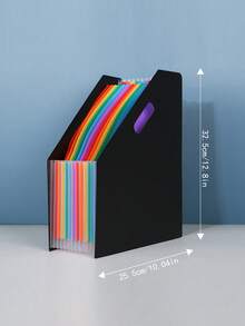 A4 Accordion File Folder, Upright Handheld Multi-Layer Document Organizer, 13 Compartments Student Test Paper Storage Bag