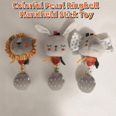 1 pezzo Giocattolo sonaglio stile nordico per neonati, sonaglio morbido e colorato con perline, adatto come regalo per neonati, colore casuale