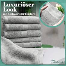 NatureMark NM-HT0860 Terry Hand Towels, Pack Of 8, 50 X 100 Cm, 100% Cotton, Pink - Silver Grey - View 5