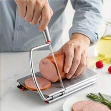 Piece Stainless Steel Cheese Slicer And Butter Cutter With Measurement - A Manual Kitchen Gadget For Even Slicing. It Is A Durable Baking Tool Suitable For Cheese, Butter, Jam, Etc., And Ideal For Food Preparation. It Features A Sleek Metal Surface And An Easy-To-Clean Surface. - 銀色 - 查看 6