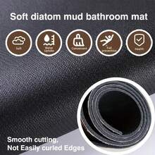 1 Pc Black Cat Diatom Mud Quick-Dry Bathroom Mat - Non-Slip, Thickened For Strong Water Absorption, Washable Polyester, Rubber Diatom Mud Backing, Perfect For Kitchen And Laundry Room Floors, Bathroom Mat | Fun Design | Durable Floor Covering - Multicolor - View 10
