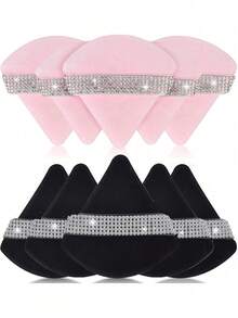 1/3/5/10/15/24 件装黑色三角化妆海绵套装，水晶绒短绒材质，柔软粘性强，适用于化妆、家居装饰、梳妆台、旅行、卧室等场合，是理想的化妆配件。套装包含粉扑、化妆海绵、化妆海绵、化妆海绵，价格实惠，是圣诞礼物或圣诞袜填充物的绝佳选择。 - 黑色 - 查看 17