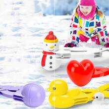 Winter Snowball Making Clip, Duck Heart Shaped Snowball Making Fixture, Outdoor Winter Snow And Sand Playing Mold Tool, And Beach Tool